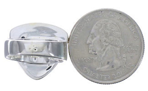 Heavy Turquoise Inlay Southwest Silver Ring Size 6-1/2 PX40420